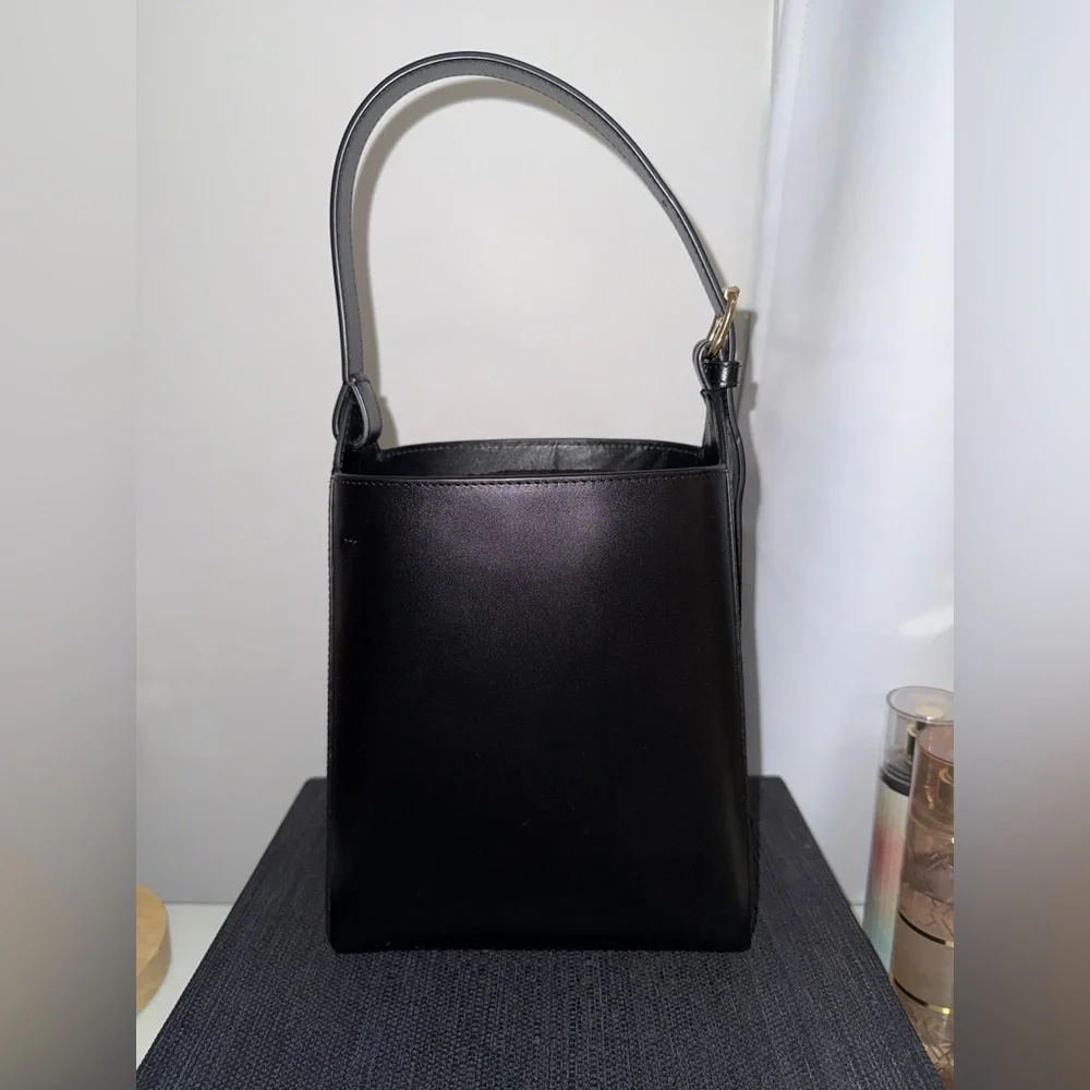 A.P.C. Black Leather Bucket Bag